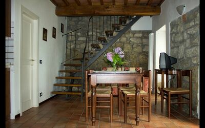 Il Fienile: Room, Furniture, Building, Property, Floor, Interior Design, House, Wood Flooring, Hardwood, Table
