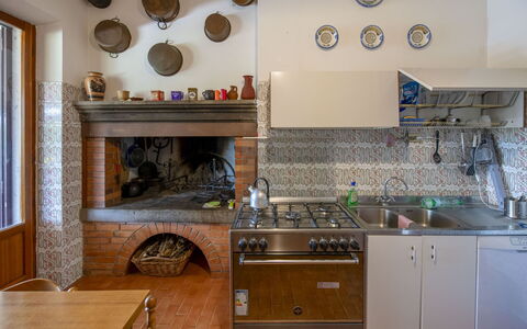 Casa Grion: Kitchen, Kitchen Appliance, Major Appliance, Kitchen Stove, Flooring, Interior Design, Stove, Room, Gas Stove, Countertop