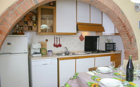 Podere San Bono: Kitchen, Kitchen Appliance, Interior Design, Furniture, Major Appliance, Countertop, Flooring, Ceiling, Kitchen & Dining Room Table, Home Appliance