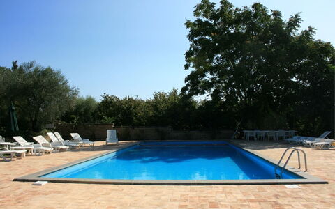 Villa Iris: Water, Sky, Water Resources, Swimming Pool, Nature, Azure, Shade, Rectangle, Tree, Grass