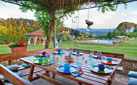 Villa Sant' Angelo: Property, Leisure, Table, Home, House, Patio, Room, Real Estate, Backyard, Deck