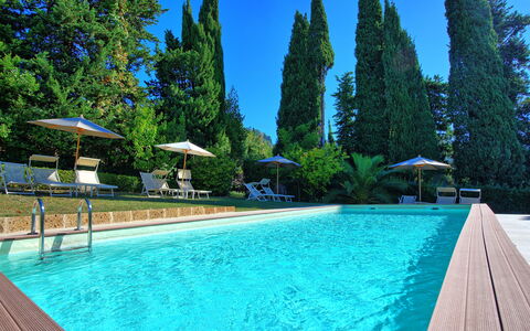 Villa Camaiore: Swimming Pool, Property, Leisure, Vacation, Real Estate, Water, Resort, Tree, Estate, House