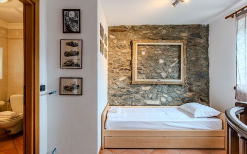Cà del Fritz: Interior Design, Furniture, Bed, Wall, Bedroom, Flooring, Floor, Wood, Ceiling, Room