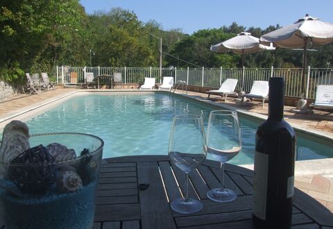 Villa Il Castagno: Water, Property, Swimming Pool, Azure, Plant, Tree, Outdoor Furniture, Bottle, Sky, Leisure